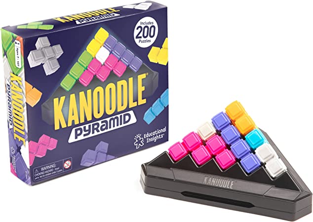 Educational Insights Kanoodle Pyramid, Brain Teaser Puzzle Game, Featuring 200 Challenges, Addictive Social Sensation, Ages 7