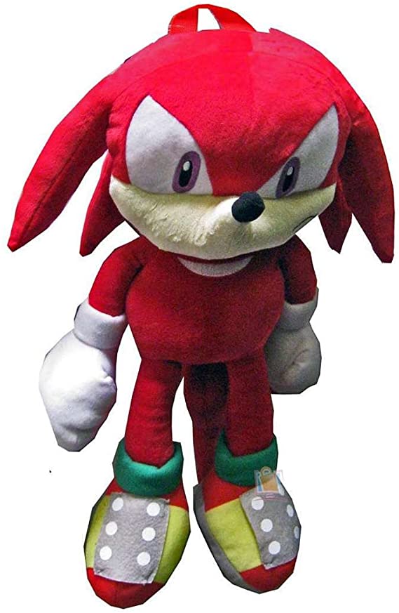 Sonic the Hedgehog Doll Plush Backpack - Knuckles Red (20 Inch)