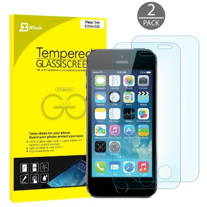 iPhone SE Screen Protector JETech iPhone 5S 5C 5 SE 2-Pack Tempered Glass Screen Protector Film for iPhone SE Screen Protector