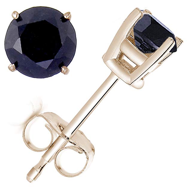 1/2 cttw to 2 cttw Black Diamond Stud Earrings in 14K Gold
