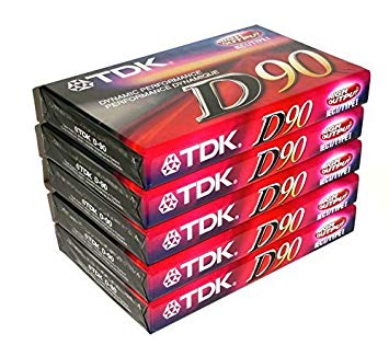 TDK Dynamic Performance D90 High Output IEC I / Type I - 5 Pack Audio Cassette Tapes