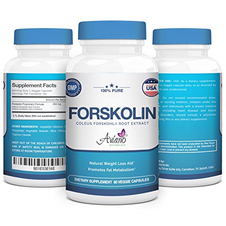 100% Pure Premium Grade Forskolin Extract - Supplement for Men & Women for Weight Loss Support by Aviano Botanicals