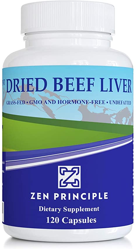 Ultra-Pure Desiccated Beef Liver, Grass-Fed, Pasture-Raised Cows. No Hormones or GMO. Natural Energy and Workout Boost from Iron, Amino Acids, Protein and Vitamins. 120 Capsules 750 Mg. (1)
