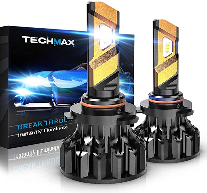 TECHMAX 9005 LED Bulbs, 360 Degrees Adjustable Beam Angle Cree Chips 6500K Xenon White Extremely Bright HB3 Conversion Kit of 2 Halogen Replacement