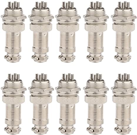 Clyxgs Aviation Plug Connector 4-Pin Male Female Panel Metal Wire Panel Connector 16mm Socket 10PCS
