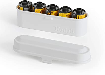 KODAK Film Case - for 5 Rolls of 35mm Films - Compact, Retro Steel Case to Sort and Safeguard Film Rolls (White)