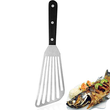 Fish Turner Set Professional Fish Slice Multi Purpose Flexible Stainless Steel Cooking Spatula Fish Shovel Steak Shovel (Silver)