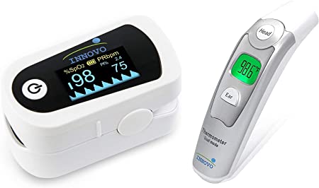 Innovo iP900BP Fingertip Pulse Oximeter and Forehead and Ear Thermometer Bundle
