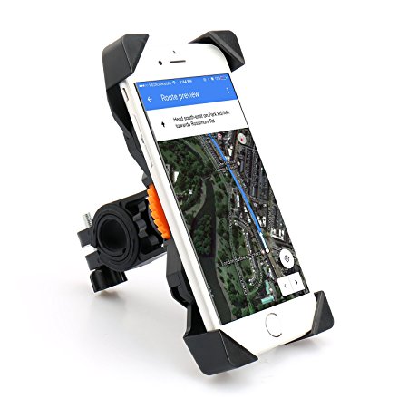 UPKJ Upgraded Bike Phone Mount, Universal Bicycle/ Motorcycle Mount Phone Holder 360° Rotatable for iPhone7/7 /6/6 /6S/6S /5S/5C, Samsung Galaxy S3/S4/S5/S6/S7 Note 3/4/5,Nexus,HTC,LG & GPS Devices