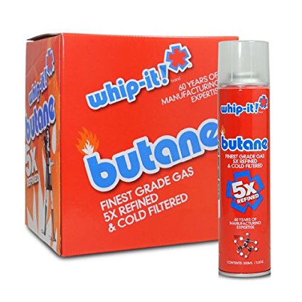 12 cans (1 case) Whip-it! 300ml 5x Refined Butane Fuel
