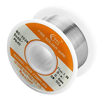 WYCTIN 60-40 Tin Lead Rosin Core Solder Wire for Electrical Solderding and DYI 0.0236 inches(0.6mm) 0.11lbs