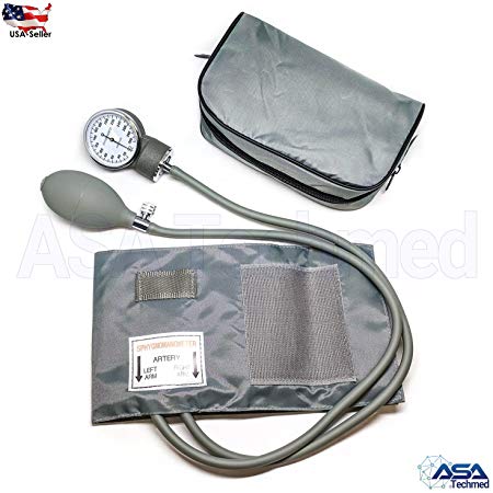 Manual Blood Pressure Monitor BP Cuff Gauge Aneroid Sphygmomanometer Machine Kit (Light Grey)