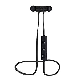 Rextan Sports Bluetooth Magnet Earphone HandsFree with Microphone Stereo in-Ear Headsets Noise Cancelling Suitable for iOS & Android Devices