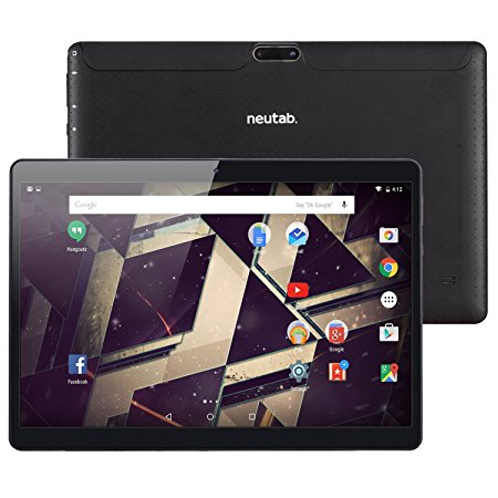 NeuTab 10.1 inch Unlocked GSM 3G Quad Core Tablet N11 Plus, 16 GB Storage, HD 1280x800 IPS Display, Bluetooth, GPS Supported, FCC Certified - Black