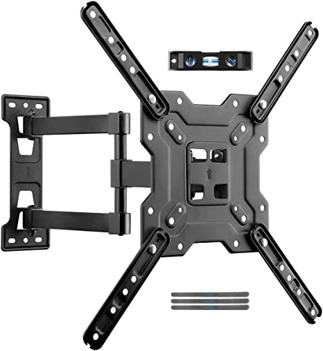 suptek Adjustable TV Wall Mount, Swivel and Tilt TV Arm Bracket for Most 23-55 inch LED, LCD Monitor and Plasma TVs up to 55lbs VESA up to 400x400mm(A1 )
