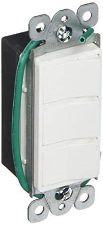 Morris 81971 Commercial Grade Decorative Triple Rocker Switch, 15 Amp Current, 120V/277V, White