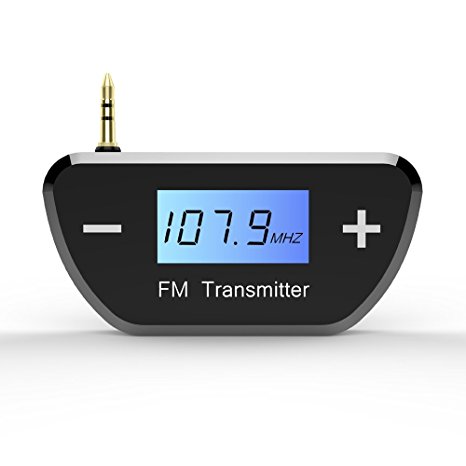 TNP FM Transmitters Wireless Radio AUX Adapter - Mini Universal 3.5mm Plug Jack for Car iPhone 6 5 iPod iPad Android Smartphone Tablet PC Desktop Laptop MP3 MP4 Audio Players Stereo System