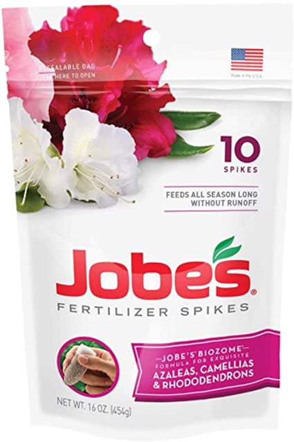 Jobe's Azalea, Camellia & Rhododendron Fertilizer Spikes, 10 Spikes(2Pack)