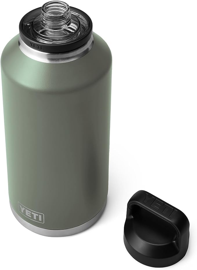 YETI Rambler 64 oz Bottle, Vacuum Insulated, Stainless Steel with Chug Cap, Camp Green