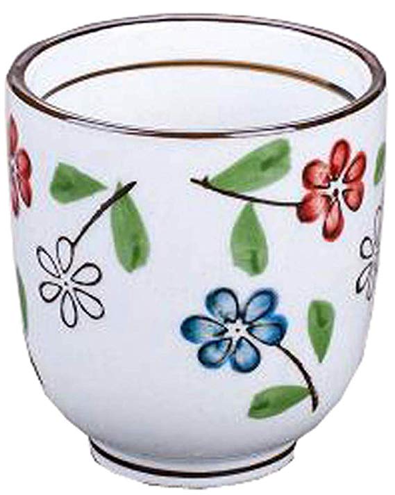 Set of 2 Japanese Style Ceramic Cup Tea Cup Hand-Painted Flowers [O]