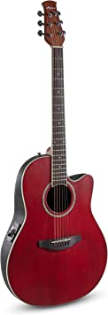 Applause AB24-2S Mid Depth Ruby Red Acoustic Guitar in Red Satin