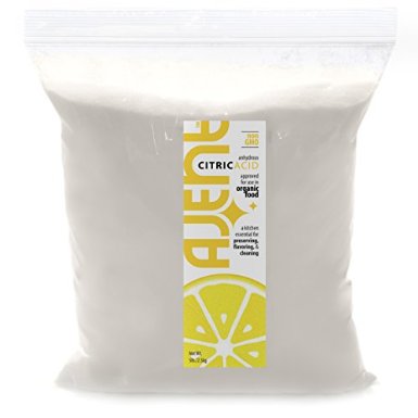 Ajent Citric Acid 100% Pure Food Grade Non-GMO (Approved for Organic Foods) 5 Pound