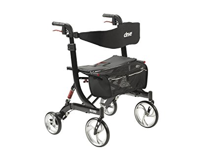 Drive Medical Heavy Duty Nitro Euro Style Walker Rollator, Black