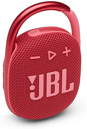 JBL Clip 4 - Portable Mini Bluetooth Speaker, Big Audio and Punchy bass, Integrated Carabiner, IP67 Waterproof and dustproof, 10 Hours of Playtime, Speaker for Home, Outdoor and Travel - (Red)