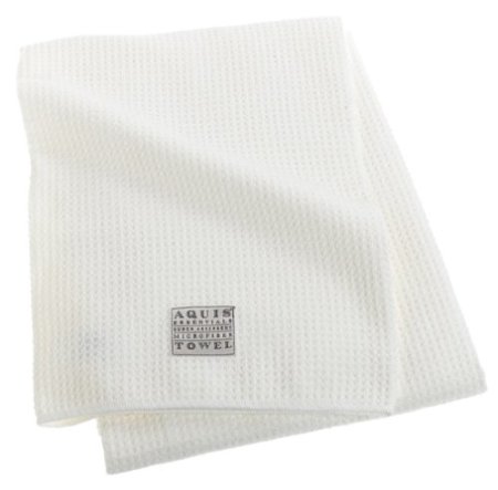 Aquis Microfiber Body Towel, Waffle, White (29 x 55-Inches)