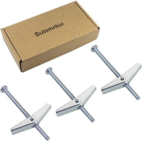 Sutemribor 3/16X3-Inch Toggle Bolt and Wing Nut for Hanging Heavy Items on Drywall, 50 Pack