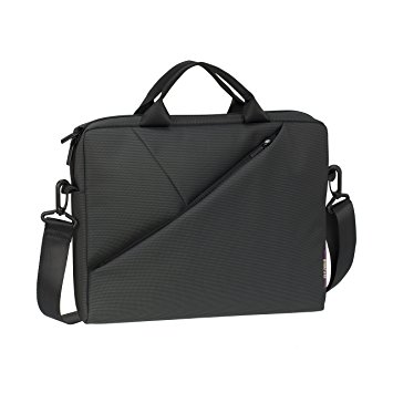 Rivacase Tivoli 15.6 Inch Laptop Bag, Ultra Slim with Adjustable Shoulder Strap, Dark Gray