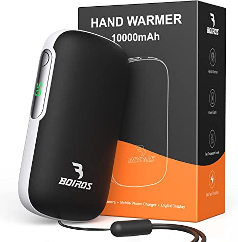 Hand Warmers Rechargeable, 10000mAh Hand Warmer 18W PD & QC Long Lasting Heat Electric Reusable Handwarmers Pocket Warmer Power Bank Portable Hand Heater for Winter Camping, Skiing, Raynauds by BOIROS