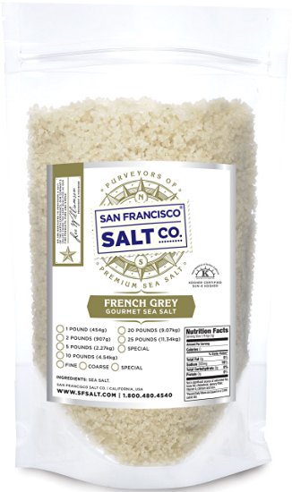 French Grey Sea Salt, pure & natural sea salt from France (2lb Bag Coarse Grain)