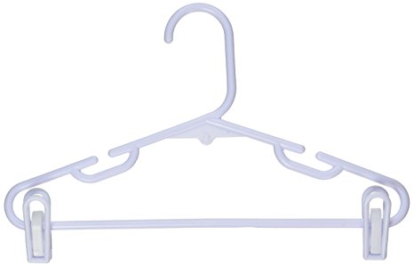 Honey-Can-Do HNGT01329 Kid's Tubular Hanger with Clips White, 18-Pack