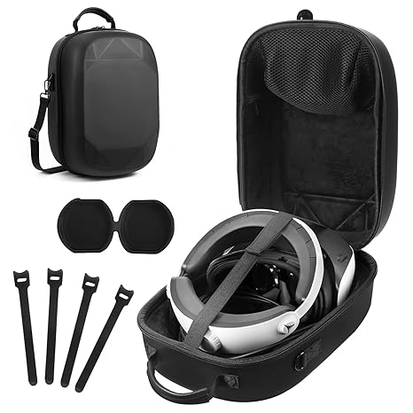 Jhua for Quest 3 PSVR2 Hard Carrying Case for Quest 3 Accessories Headset PlayStation VR2 Gaming Headset, Touch Controllers Accessories with Shoulder Strap Lens Protector Cover for Travel Home Storage