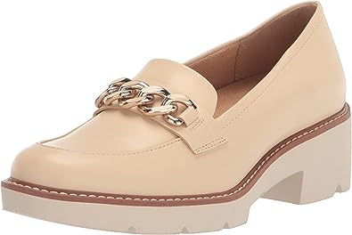 Naturalizer Womens Desi Chain Detail Platform Lug Sole Heeled Loafer