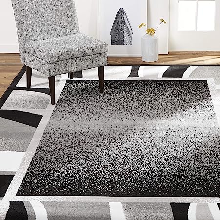 Home Dynamix Lyndhurst Rotana Modern Area Rug, Contemporary Black/Gray 21"x35"