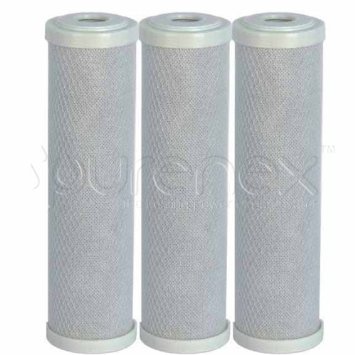 Purenex 3C-5M Carbon Block CTO Water Filter Cartridges for Ro Reverse Osmosis System, 3 Pack
