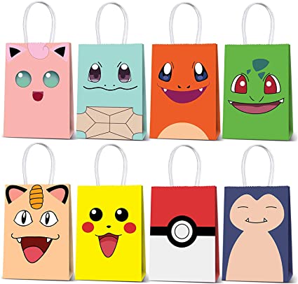 AnyGo Birthday Party Paper Gift Bag For Birthday Party Decorations Party Favor Goody Treat Candy Bags Kids Adults Birthday Party Supplies-16 Piece