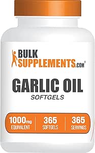 BulkSupplements.com Garlic Oil Softgels - Aged Garlic Supplements, Garlic Extract 1000mg Capsules - Gluten Free, 1 Softgel per Serving, 365 Count (Pack of 1)