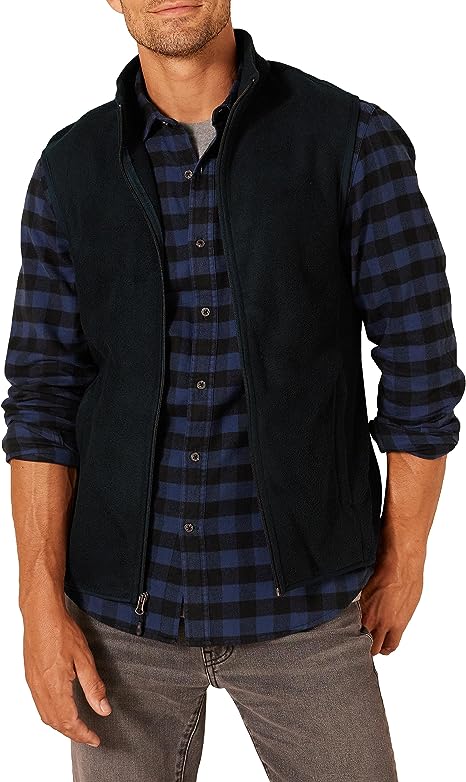 Amazon Essentials Men's Full-Zip Polar Fleece Vest (Available in Big & Tall)