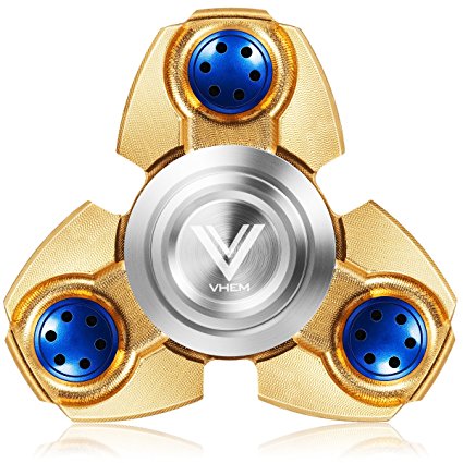 VHEM Fidget Spinner Titanium Premium Hand Spinner EDC Toy Up to 5min High Speed Relieves Stress and Anxiety For ADD,ADHD,ASD,OCD,Golden