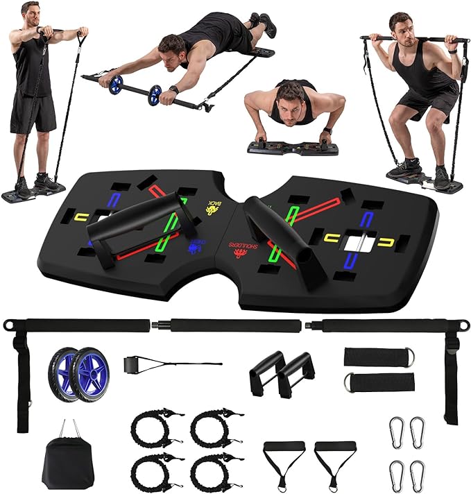 AERLANG Push Up Board, Portable Multi-Function Foldable 10 in 1 Push Up Bar, Push up Handles for Floor,Professional Push Up Strength Training Equipment