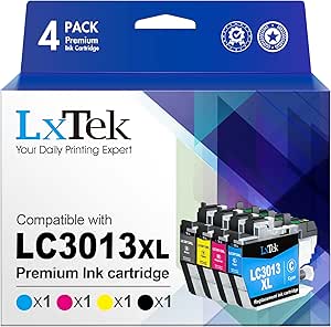 LC3013 Ink Cartridges BK C M Y High Yield Compatible for Brother LC3013 LC3011 LC3013XL for Brother MFC-J497DW MFC-J895DW MFC-J491DW MFC-J690DW Printer (LC30134PKS, Black Cyan Magenta Yellow，4 Pack)