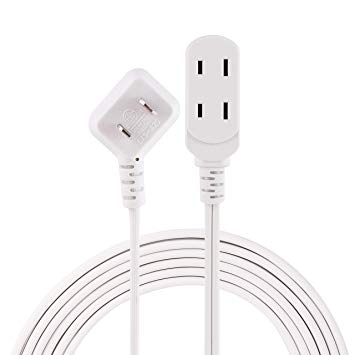 Philips 3 Outlet Extension Cord, 15 Ft Long Cord, Polarized Outlets, Flat Plug, Perfect for Holiday/Christmas Indoor Lighting, White, SPS1032WE/27