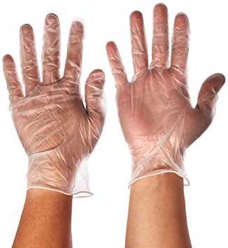 Dynarex Safe-Touch Vinyl Exam Glove Powder Free, Large, 100 Count