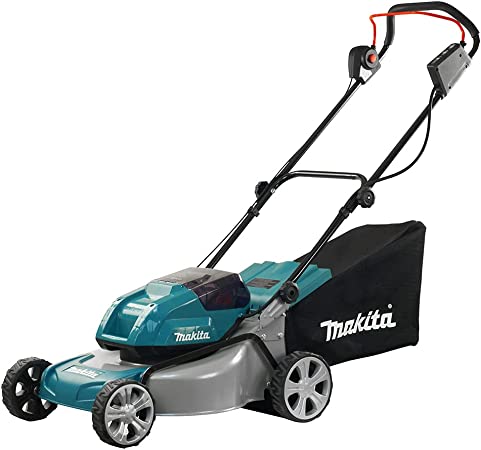 Makita DLM460Z Twin 18V (36V) Li-ion LXT Brushless Lawn Mower - Batteries and Charger Not Included, Blue