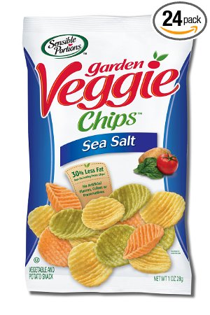 Sensible Portions Garden Veggie Chips, Sea Salt, 1 Ounce (Pack of 24)