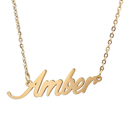 AOLO Personalized Name Necklace Tiny Charm Necklace In Sliver Golden