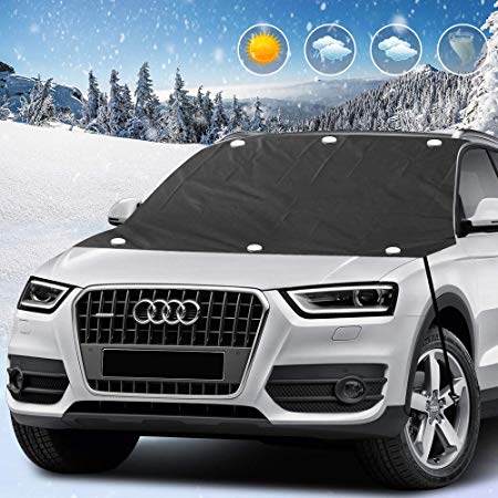 innislink Car Windshield Snow Cover, Waterproof Auto Windshield Snow Ice Cover with Magnet, Double Side Design Windshield Winter Cover with Elastic Hooks, Extra Large Size Fits Most Cars & SUVs